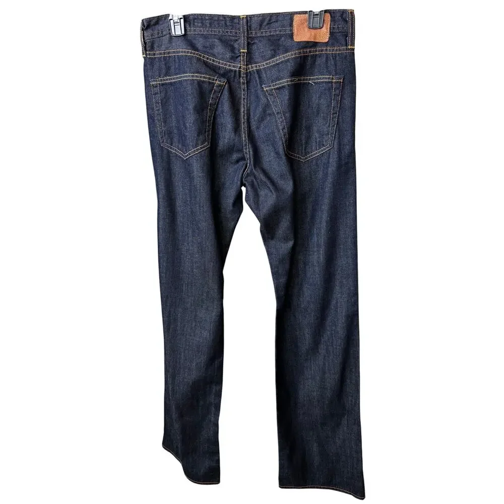 New AG Adriano Goldschmied Men’s Dark Blue Hero Relaxed Straight Jeans Size 32